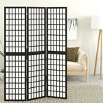 vidaXL Sklopiva sobna pregrada 3 panela japanski stil 120x170 cm crna