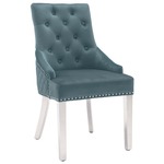 Blagovaonska stolica plava baršunasta