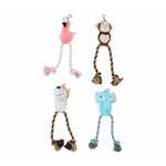 WEBHIDDENBRAND Pet Toys plišana igračka od konopa za pse, majmun/lav/slon/flamingo, 42 cm