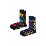Čarape Happy Socks 2-pack za žene - šarena. Visoke čarape iz kolekcije Happy Socks. Model izrađen od materijala s uzorkom. U setu dva para.