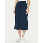 Tommy Hilfiger Midi suknja Co Blend Midi Skirt WW0WW44726 Tamnoplava Regular Fit