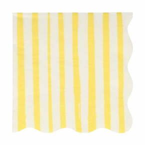 Papirnati ubrusi u setu 16 kom Yellow Stripe – Meri Meri