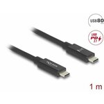Kabel DELOCK, USB-C 3.2 (M) na USB-C (M), 1m, crni 81211