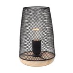 NOVA LUCE 9014066 | Marco-NL Nova Luce stolna svjetiljka 19cm s prekidačem 1x E27 drvo, crno