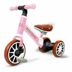 Dječji tricikl 3u1 EcoToys, rozo/smeđi