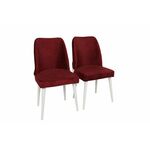 Set stolica (2 komada), Bordo crvenaBijela boja