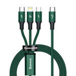 Baseus Rapid Series 3-u-1 kabel USB-C za M+L+T 20W 1,5m (zeleni)