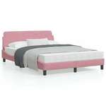 vidaXL Okvir za krevet s uzglavljem ružičasti 120 x 200 cm baršunasti