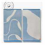 Bijelo-plavi ručnici u setu 2 kom od organskog pamuka 50x90 cm Nova Arte – Mette Ditmer Denmark
