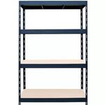 Crni metalni skladišni regal sa zakovicama Stabil 180x150x60cm – 400kg/4 police