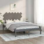 Okvir za krevet sivi 120 x 200 cm od masivnog drva