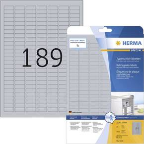 Herma 4220 etikete 25 x 10 mm poliester film srebrna 4725 St. trajno etikete za nazivne pločica laser