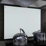 vidaXL Kuhinjska zaštita od prskanja bijela 80 x 60 cm kaljeno staklo