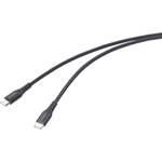 Renkforce USB kabel USB 2.0 USB-C® utikač, USB-C® utikač 1.00 m crna visokofleksibilan, izuzetno robusni opleteni štit RF-6872330