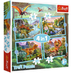 Dinosauri u setu slagalica 4u1 - Trefl