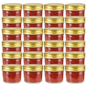 Staklenke za džem sa zlatnim poklopcima 24 kom 110 ml