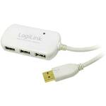 LogiLink USB kabel USB 2.0 USB-A utikač, USB-A utičnica 12.00 m bijela pozlaćeni kontakti, UL certificiran UA0108