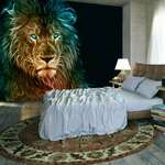 Samoljepljiva foto tapeta - Abstract lion 98x70