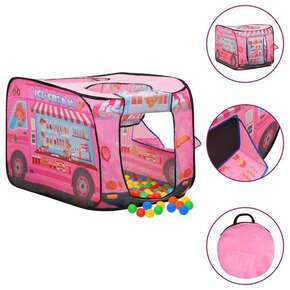 Dječji šator za igru s 250 loptica ružičasti 70 x 112 x 70 cm