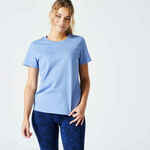 Majica kratkih rukava za fitness Essentials 500 ženska indigo plava