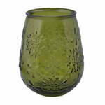 Zelena staklena vaza s božićnim motivom Ego Dekor Copos de Nieve, visina 13 cm
