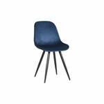 Tamno plave baršunaste blagovaonske stolice u setu 2 kom Capri – LABEL51