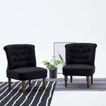 vidaXL Francuska stolica od tkanine crna