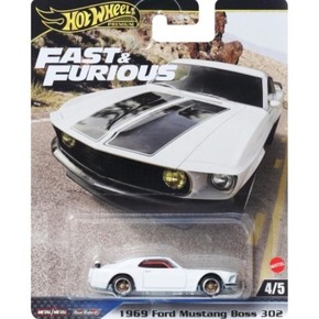 Hot Wheels: Smrtonosna Brzina 1969 Ford Mustang BOSS 302 bijeli automobilčić 1/64 - Mattel