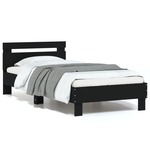 vidaXL Okvir za krevet s uzglavljem crni 75x190 cm konstruirano drvo