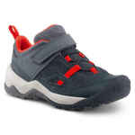 Cipele za planinarenje Crossrock s čičak trakom dječje sivo-crvene