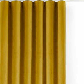 Senf žuta zavjesa za djelomično zamračenje od samta 200x175 cm Velto – Filumi