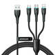 3u1 USB kabel Joyroom Starry Series USB-A do + Lightning + Type-C + Micro, 1,2 m (crni)