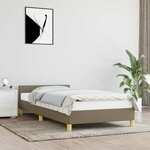 vidaXL Okvir za krevet s uzglavljem smeđesivi 90x190 cm od tkanine