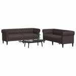 vidaXL 2-dijelni set sofa tamnosmeđi od tkanine