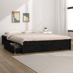 Okvir za krevet s ladicama crni 150 x 200 cm 5FT veliki bračni