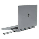 USB-C docking station / Hub za MacBook Pro 16" INVZI MagHub 12in2 sa SSD ladicom (sivo)