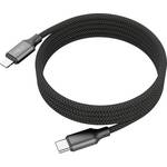 Ansmann USB kabel Apple Lightning utikač, USB-C® utikač 120 cm crna Tekstilni plašt 1700-0187
