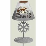Hellum 524123 LED stolna svjetiljka Obitelj jelena i snježna pahuljica Toplo-bijela LED Siva, Bijela (smrznuta)