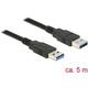 Delock USB kabel USB 3.2 gen. 1 (USB 3.0) USB-A utikač, USB-A utikač 5.00 m crna pozlaćeni kontakti