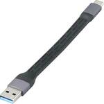 USB 2.0 USB A na USB-C®, vrlo fleksibilan kabel s statusnim LED-om, 15 cm, crni Renkforce USB kabel USB 2.0 0.15 m crna fleksibilan RF-6738048