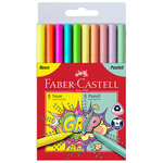 Flomaster školski 10boja Grip neon+pastel Faber Castell 155312 blister