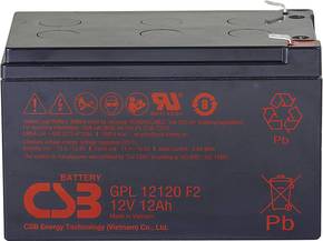 CSB Battery GPL 12120 GPL12120F2 olovni akumulator 12 V 12 Ah olovno-koprenasti (Š x V x D) 151 x 100 x 98 mm plosnati priključak 6.35 mm bez održavanja