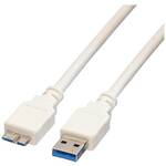 Value USB kabel USB 3.2 gen. 1 (USB 3.0) USB-A utikač, USB-Micro-B utikač 0.15 m bijela sa zaštitom 11.99.8876