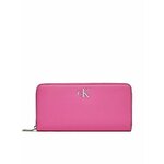 Veliki ženski novčanik Calvin Klein Jeans Minimal Monogram Zip Around K60K611269 Pink Amour TO5