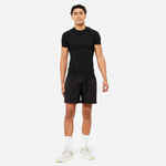 Kompresijska majica kratkih rukava za fitness 500 prozračna muška crna