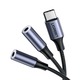 Ugreen adapter za slušalice s USB Type C na 2x 3,5 mm mini jack (CM445): crni