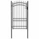 vidaXL Vrata za ogradu sa šiljcima čelična 100 x 175 cm crna