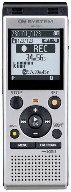 OM System WS-882 digitalni diktafon Vrijeme snimanja (maks.) 1040 h srebrna