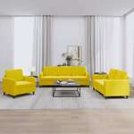 3-dijelni set sofa s žuti baršunast