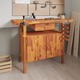 Radni stol s ladicom i škripcima 124x52x83 cm od drva bagrema